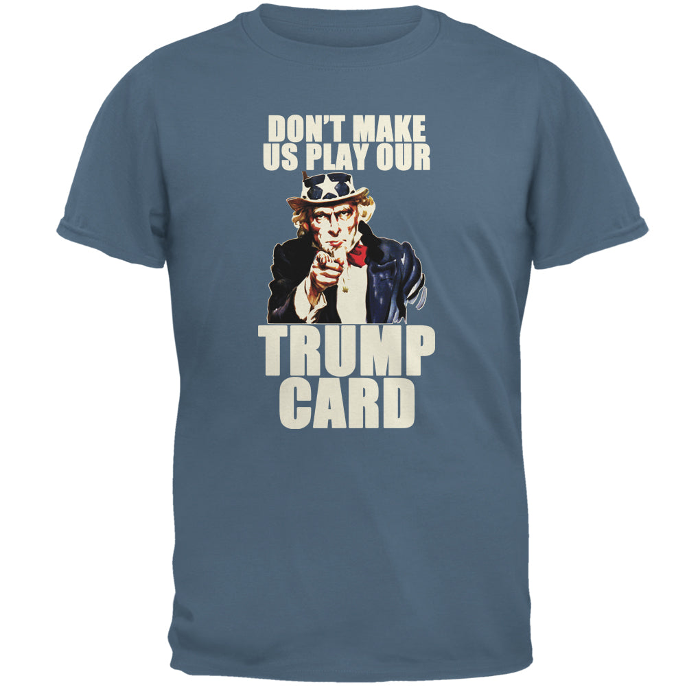 Election 2020 Uncle Sam President Trump Card Mens T Shirt Men's T-Shirts Old Glory 2XL Indigo Blue