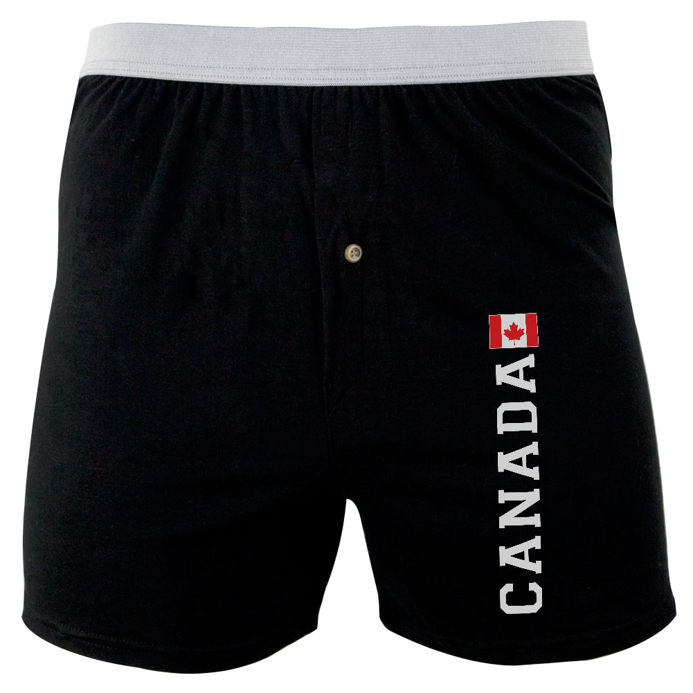 Canada Flag World Cup Soft Knit Boxer Men's Boxers & Briefs Old Glory SM Black