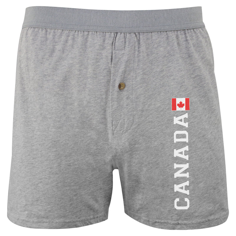 Canada Flag World Cup Soft Knit Boxer Men's Boxers & Briefs Old Glory SM Grey