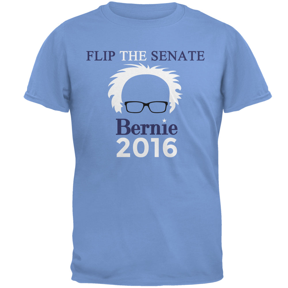 Bernie Sanders Hair Minimalist Flip The Senate Mens T Shirt Men's T-Shirts Old Glory 2XL Carolina Blue