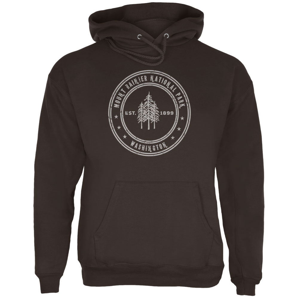 Mount Rainier National Park Mens Hoodie Men's Hoodies Old Glory 2XL Brown