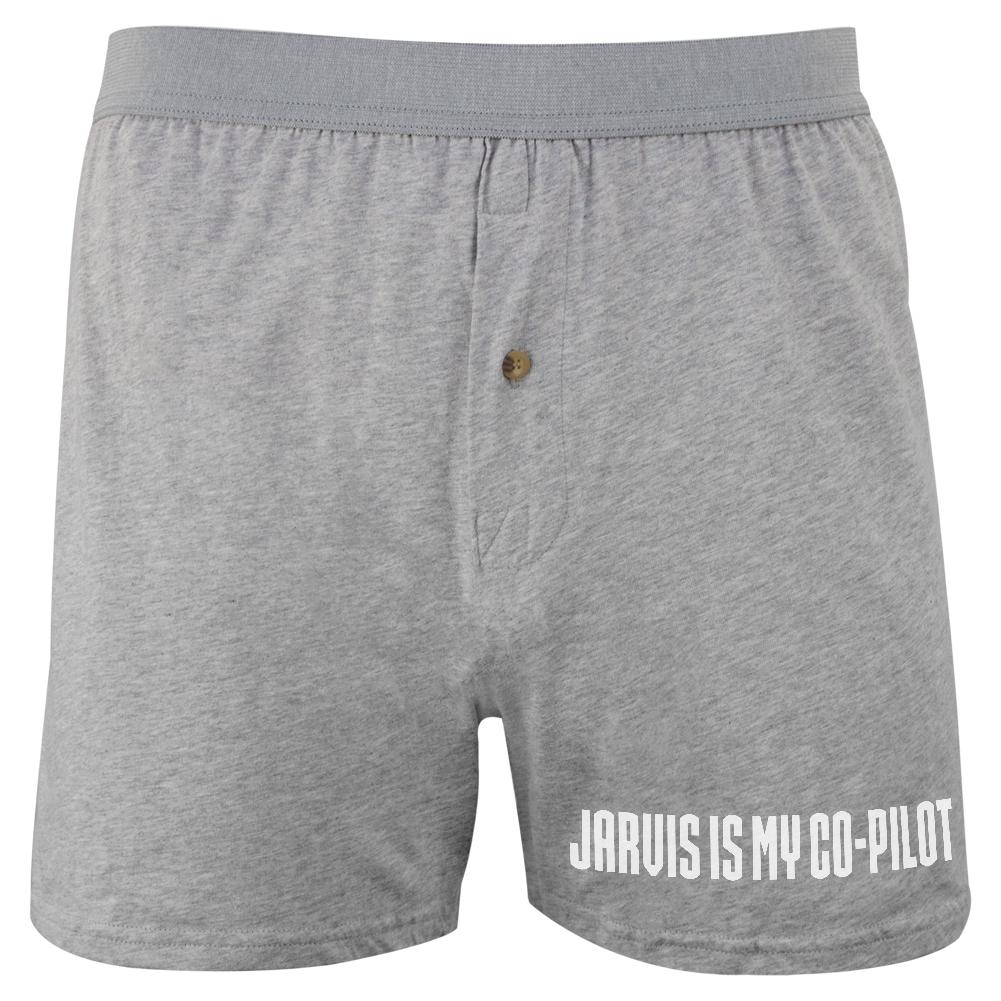 Jarvis Is My Co-Pilot Soft Knit Boxer Men's Boxers & Briefs Old Glory 2XL Heather