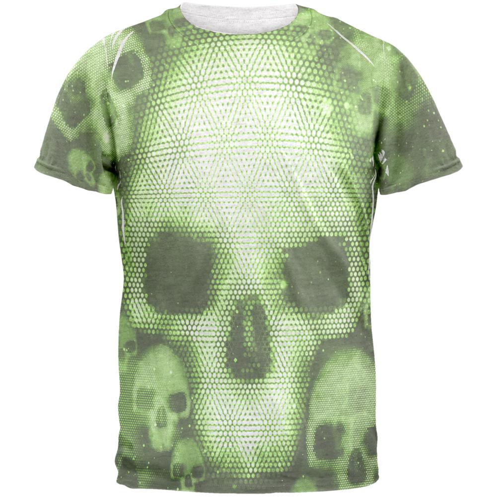 Halloween Cyber Space Alien Skull Mens T Shirt Men's T-Shirts Old Glory 2XL Heather White