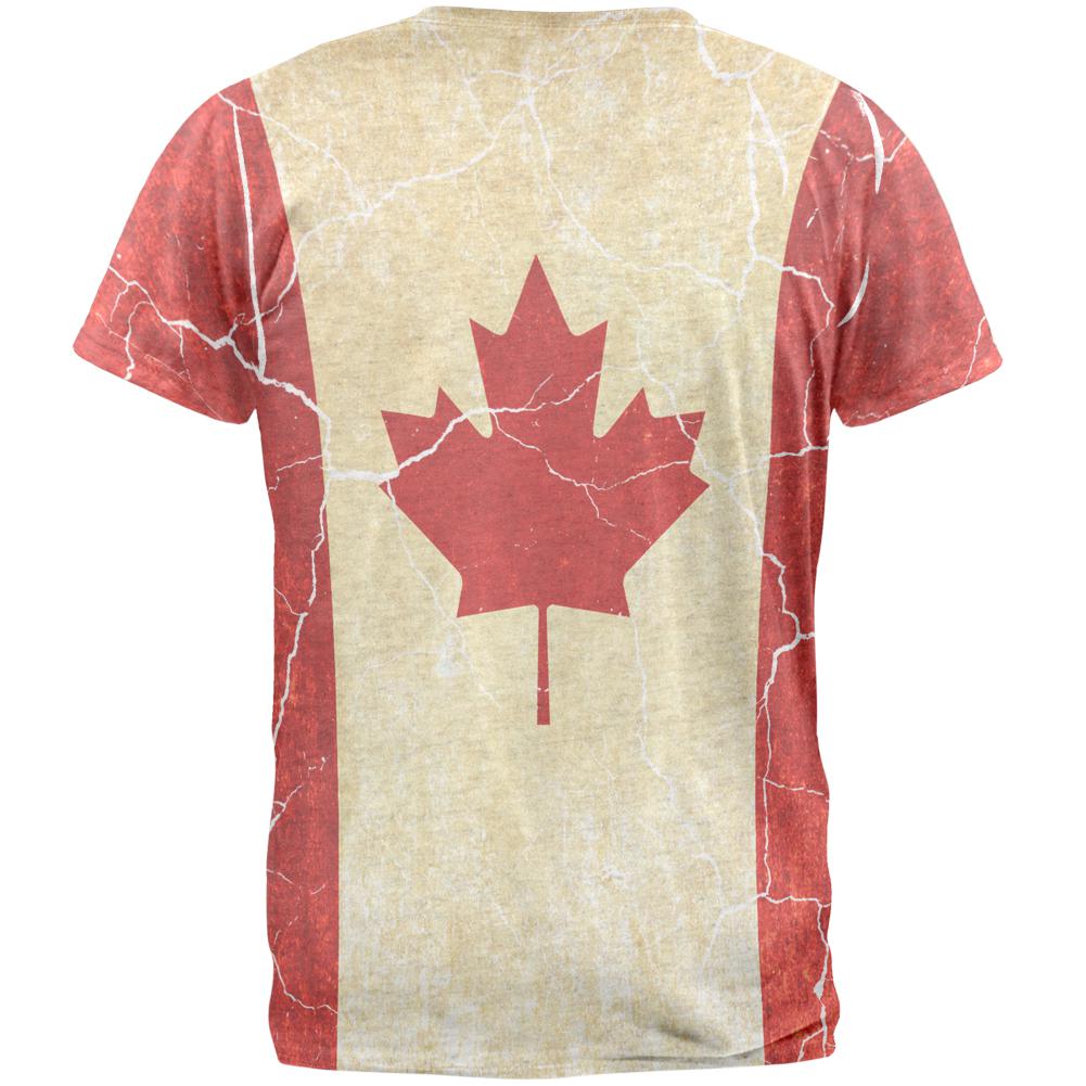 Canadian Flag Grunge Distressed Mens T Shirt Men's T-Shirts Old Glory