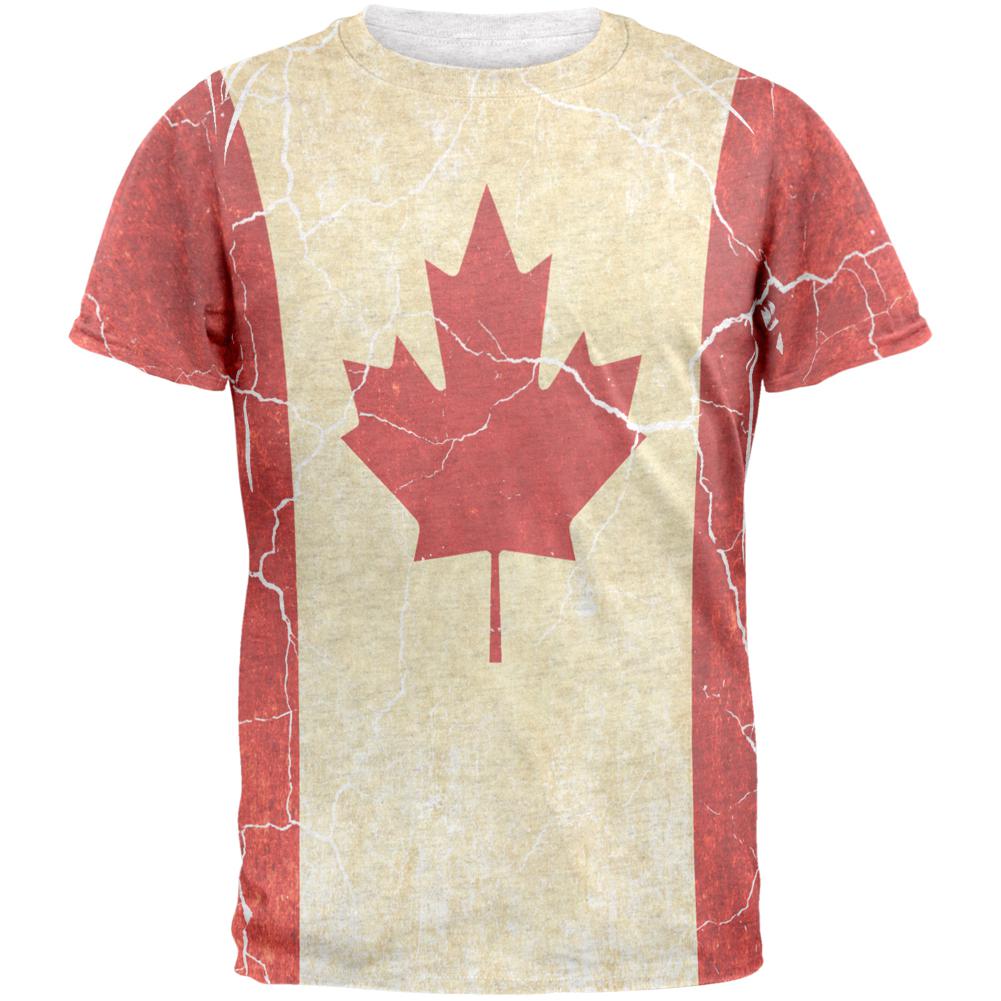 Canadian Flag Grunge Distressed Mens T Shirt Men's T-Shirts Old Glory
