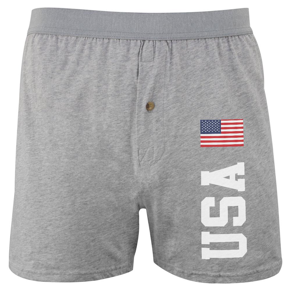 4th Of July America Flag World Cup Soft Knit Boxer Men's Boxers & Briefs Old Glory 2XL Heather