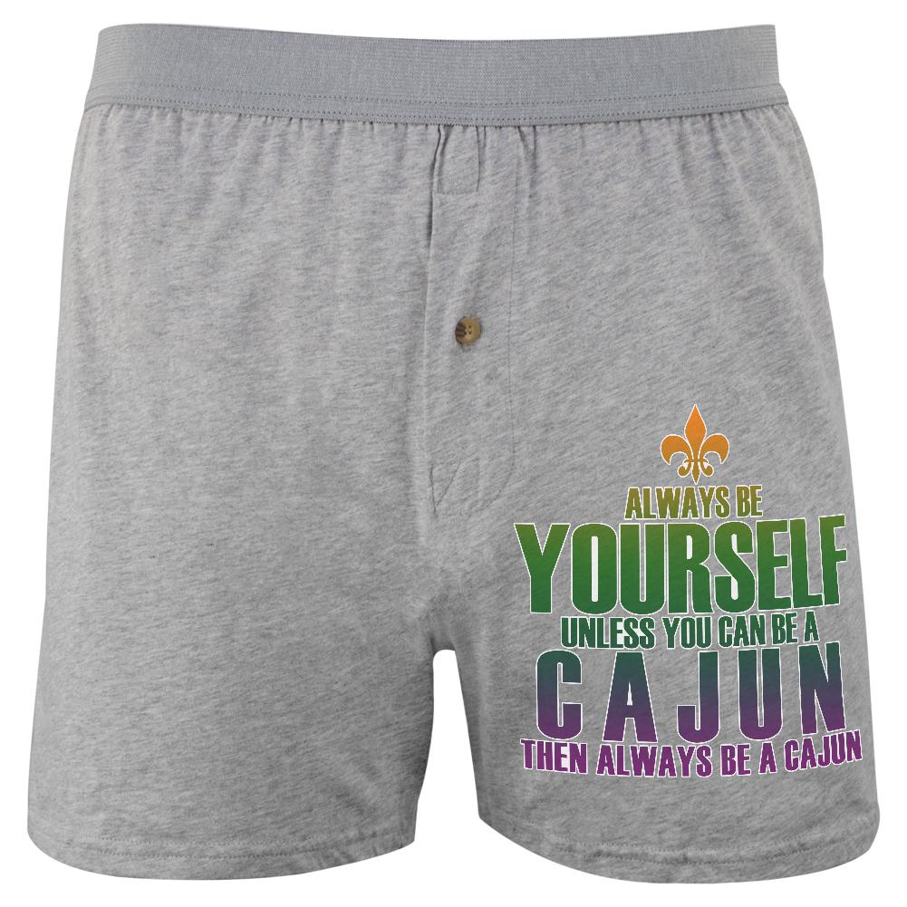 Mardi Gras Always Be Yourself Cajun Soft Knit Boxer Men's Boxers & Briefs Old Glory 2XL Heather