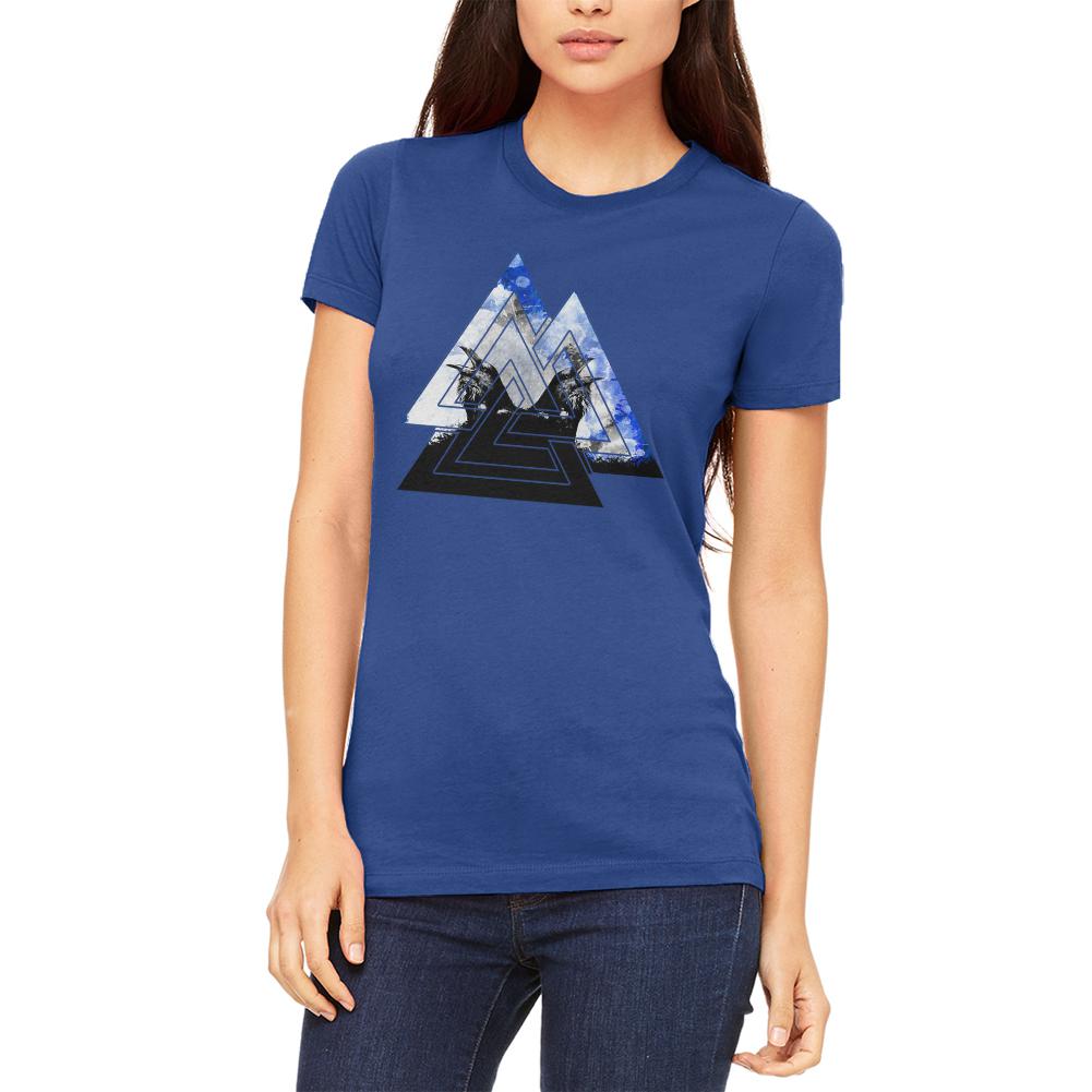 Viking Odin Valknut Huginn Muninnn Ravens Juniors Soft T Shirt Juniors T-Shirts Old Glory SM Royal