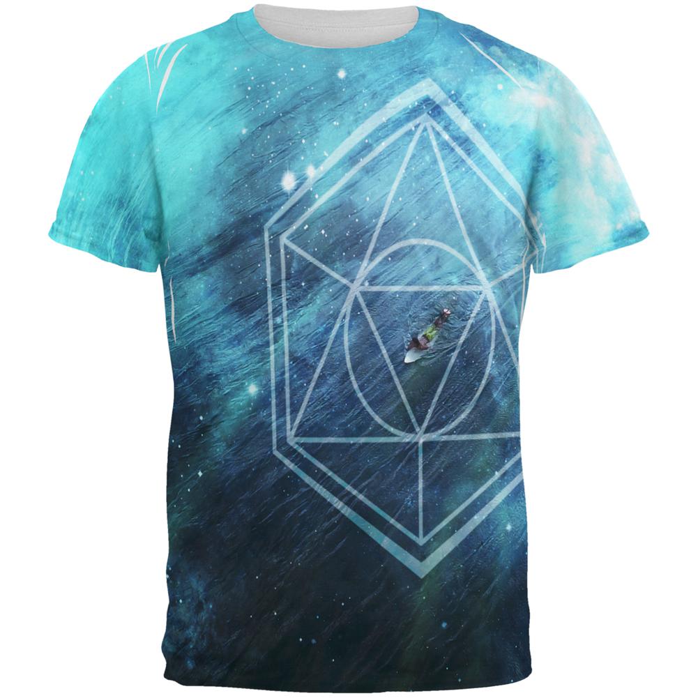 Surfing Sacred Cosmic Waves All Over Mens T Shirt Men's T-Shirts Old Glory 2XL Multi