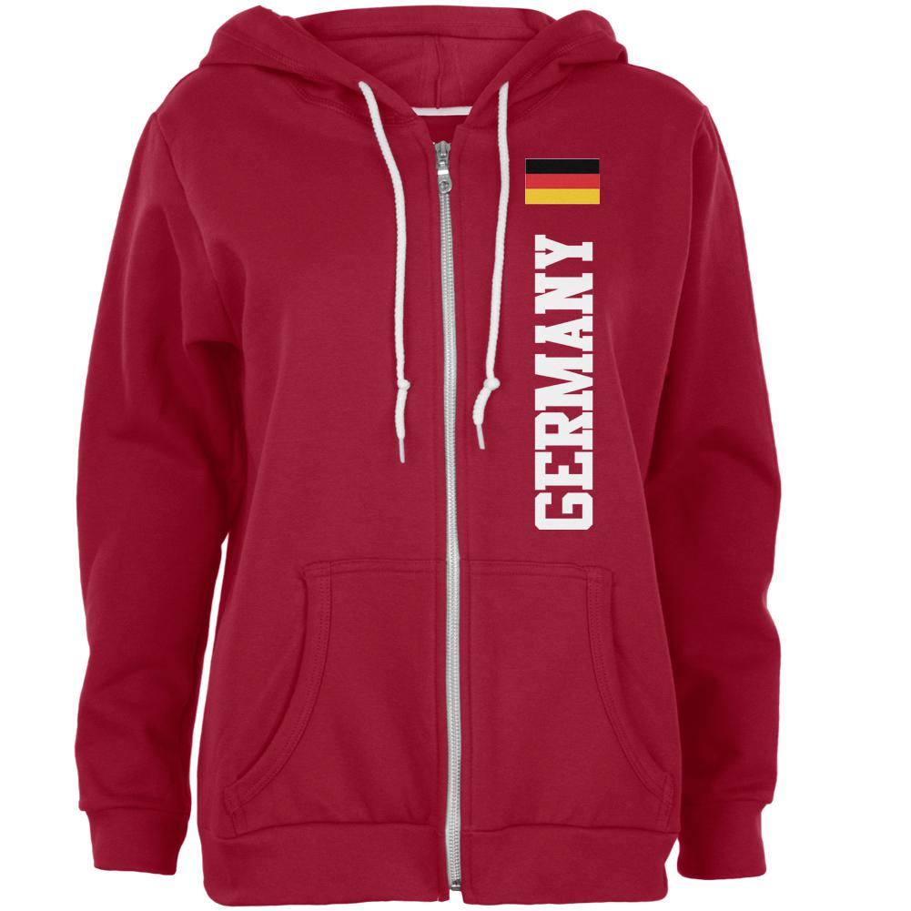 Oktoberfest Germany Flag World Cup Womens Full Zip Hoodie Women's Hoodies Old Glory 2XL Red