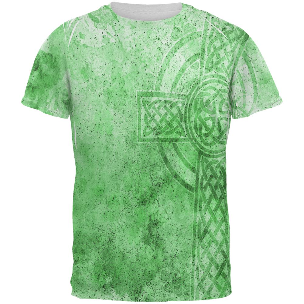 St. Patricks Day Dirty Irish Celtic Cross All Over Mens T Shirt Men's T-Shirts Old Glory SM Multi