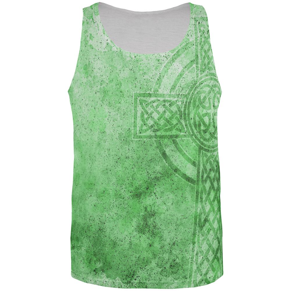 St. Patricks Day Dirty Irish Celtic Cross All Over Mens Tank Top Men's Tank Tops Old Glory SM Multi