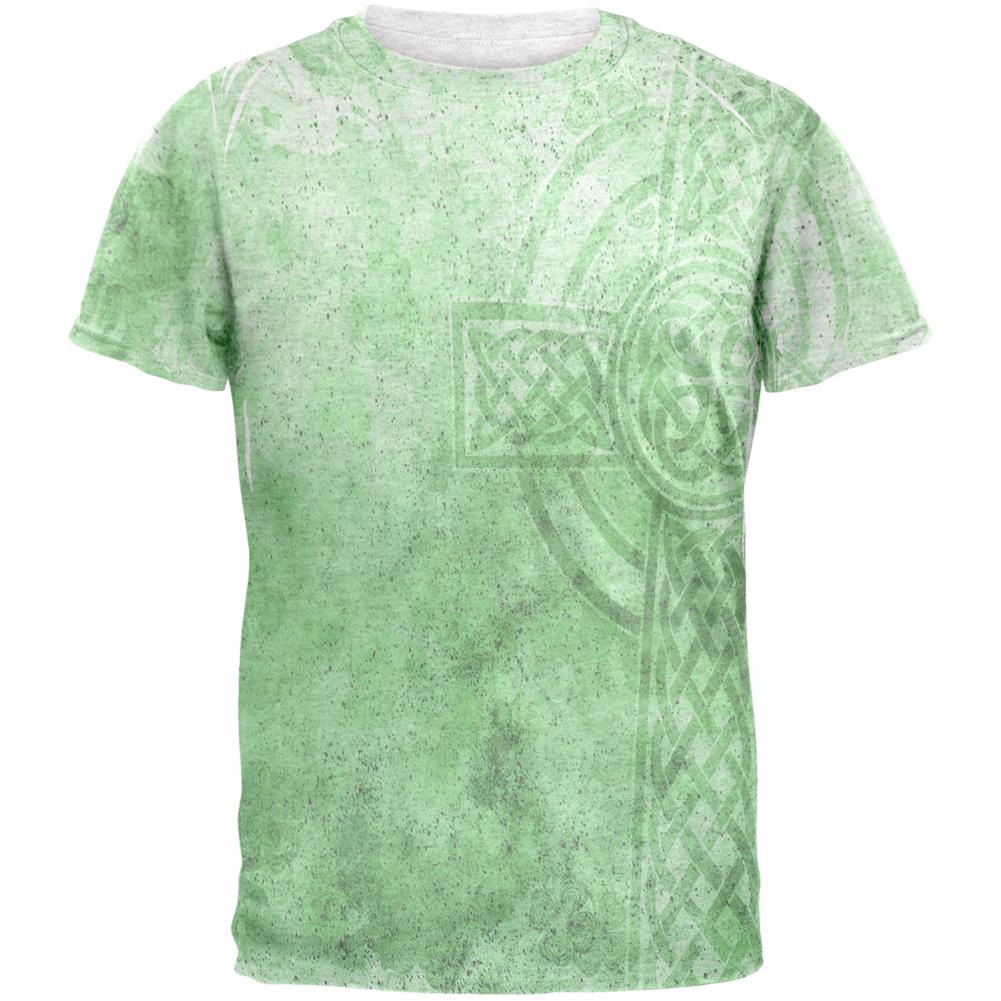 St. Patricks Day Dirty Irish Celtic Cross Mens T Shirt Men's T-Shirts Old Glory SM Heather White