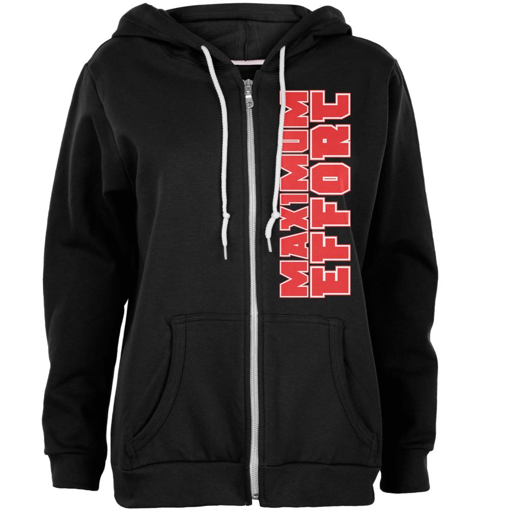 Women's "Maximum Effort" Zip-front Hoodie Women's Hoodies Old Glory SM Black