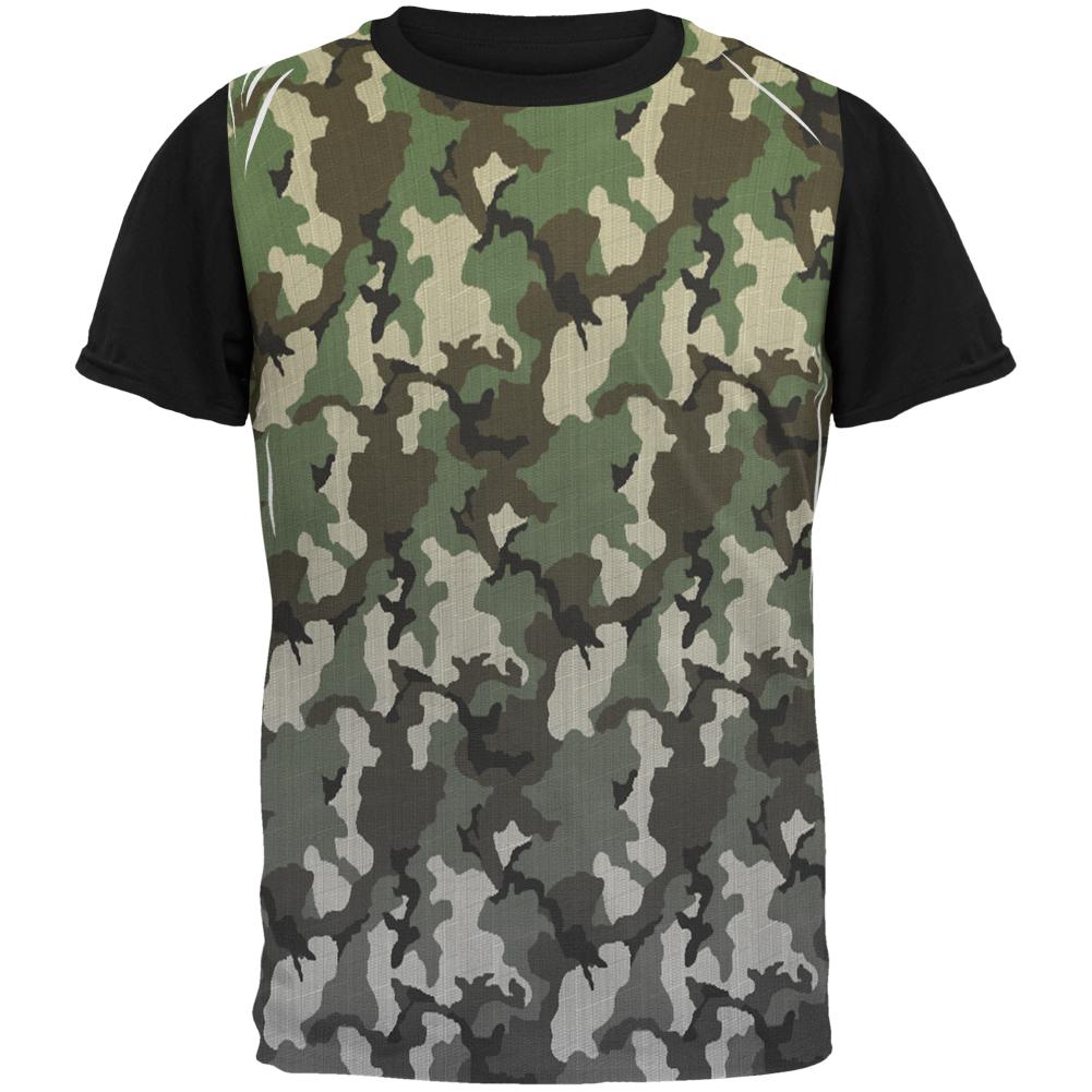 Faded Camo All Over Mens Black Back T Shirt Men's T-Shirts Old Glory MD Multi