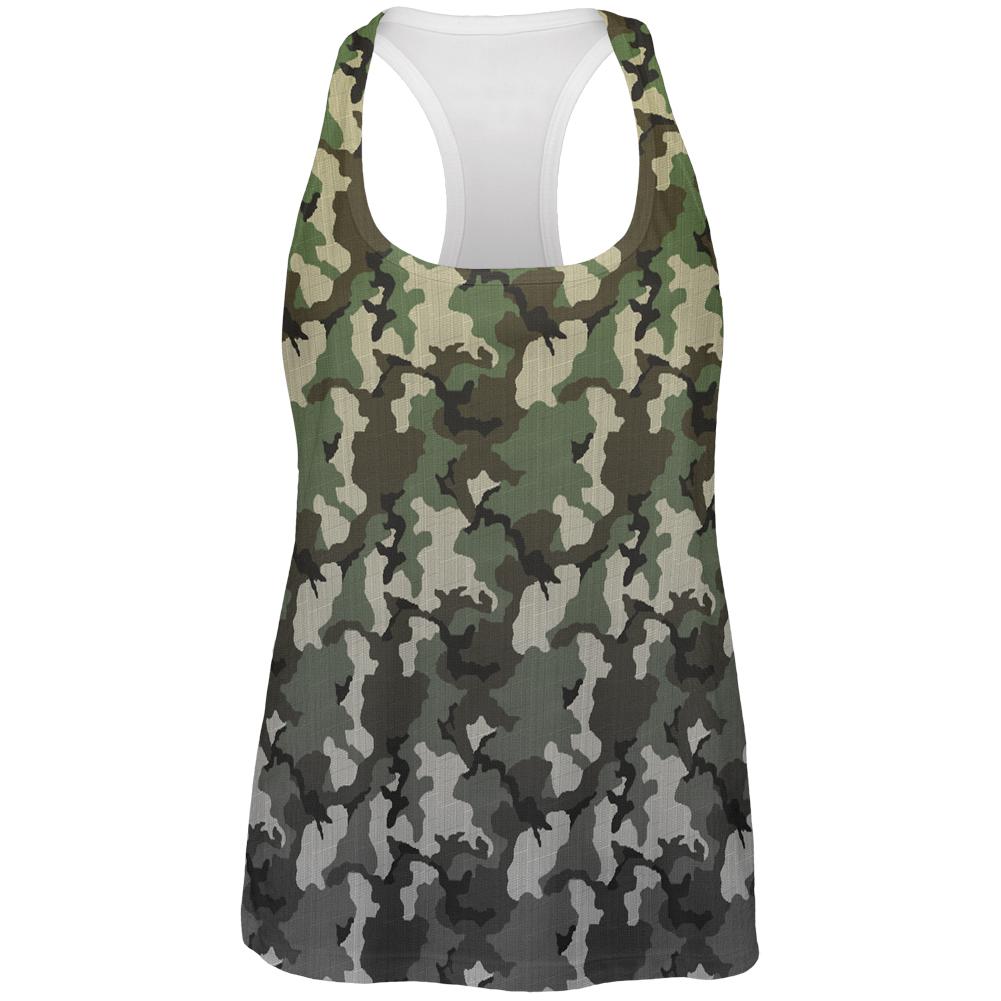 Faded Camo All Over Womens Work Out Tank Top Women's Tank Tops Old Glory 2XL Multi