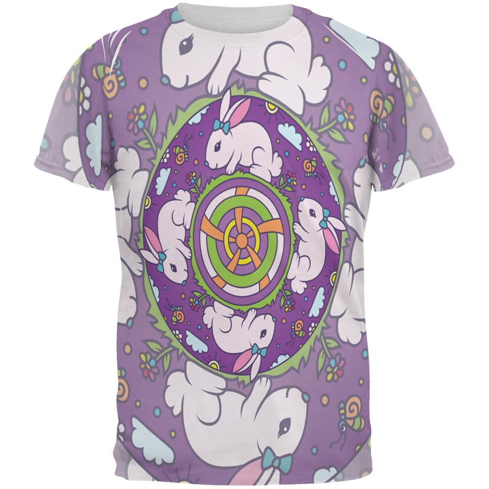 Mandala Trippy Stained Glass Easter Bunny All Over Mens T Shirt Men's T-Shirts Old Glory 2XL Multi