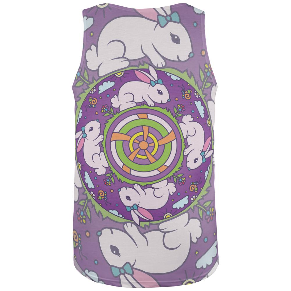 Mandala Trippy Stained Glass Easter Bunny All Over Mens Tank Top Men's Tank Tops Old Glory
