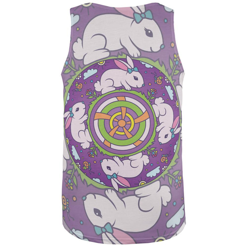 Mandala Trippy Stained Glass Easter Bunny All Over Mens Tank Top Men's Tank Tops Old Glory