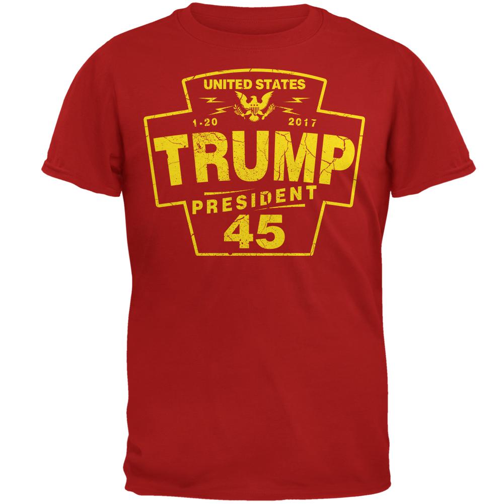 Donald Trump Presidential Inauguration Distressed 2017 Mens T Shirt Men's T-Shirts Old Glory SM Red