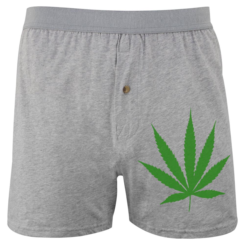 Weed Pot Leaf Soft Knit Boxer Men's Boxers & Briefs Old Glory 2XL Heather