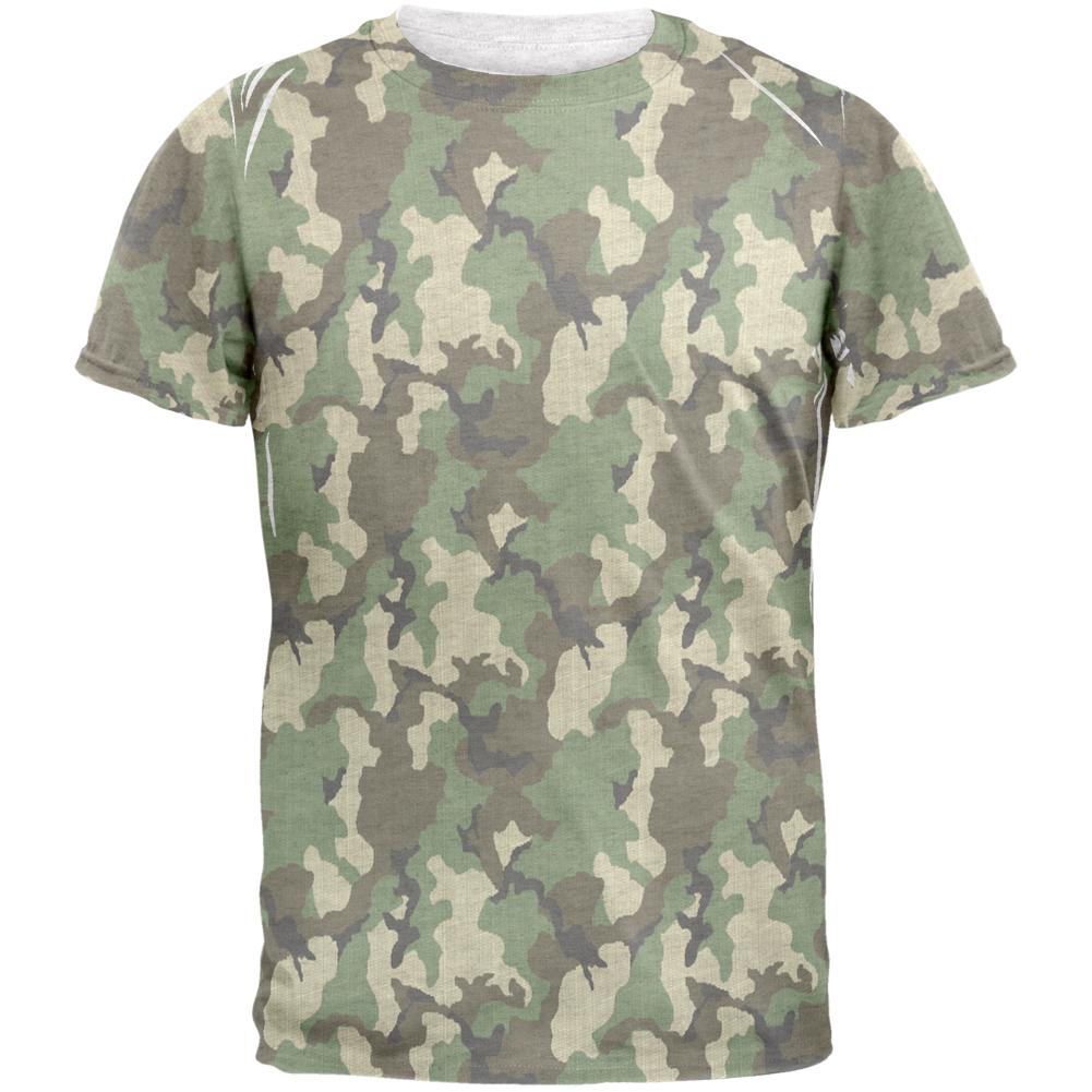 Green Woodland Camo Mens Soft T Shirt Men's T-Shirts Old Glory 2XL Heather White