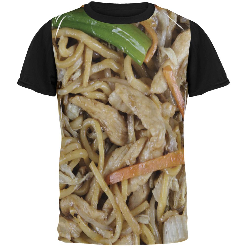 Chicken Lo Mein Costume All Over Mens Black Back T Shirt Men's T-Shirts Old Glory MD Multi