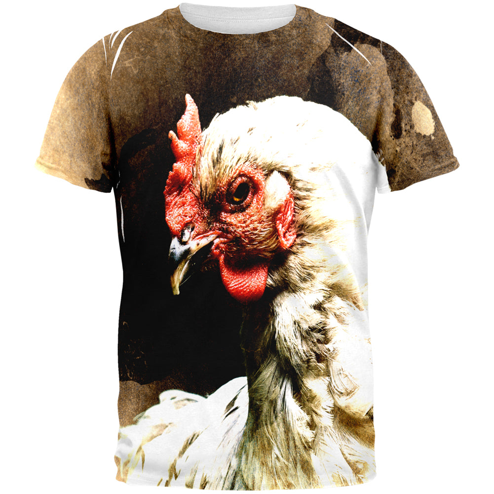 Queen Of The Barnyard Chicken All Over Mens T Shirt Men's T-Shirts Old Glory 2XL Multicolored