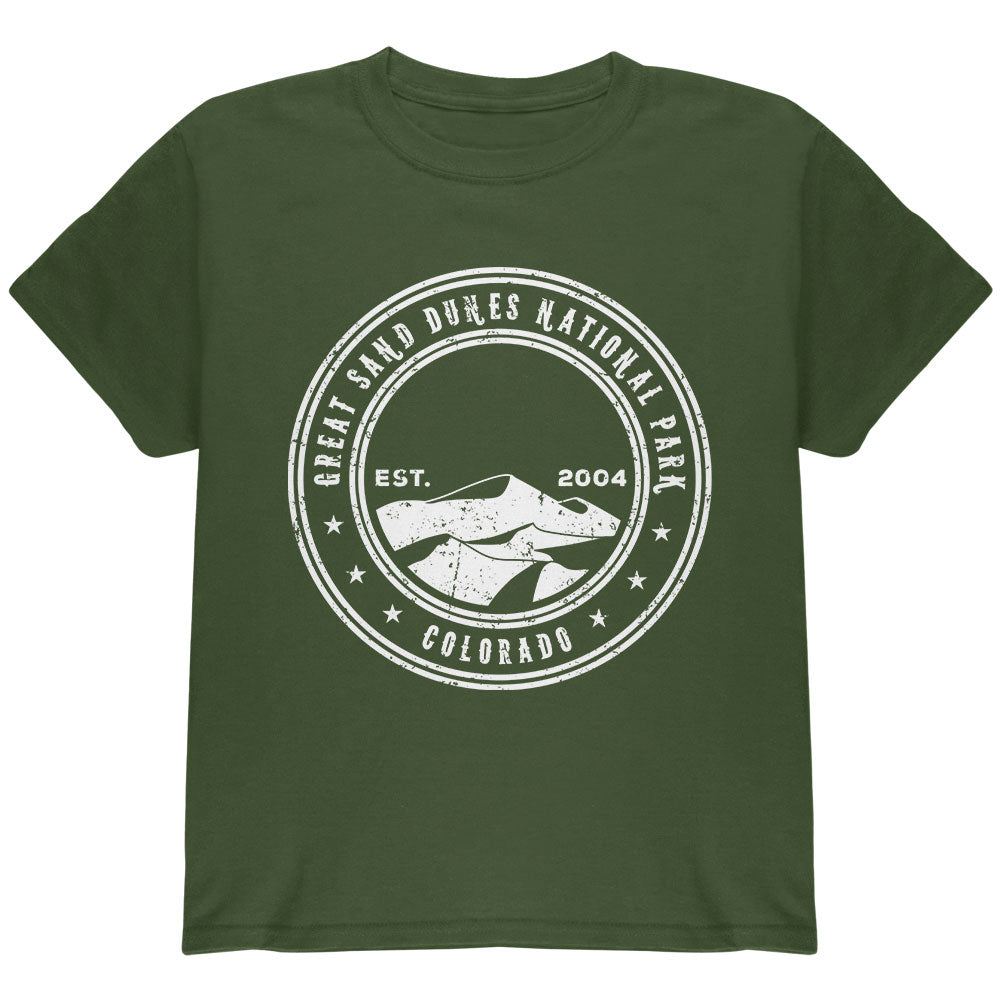 Great Sand Dunes National Park Youth T Shirt Youth T-Shirts Old Glory YLG Military Green