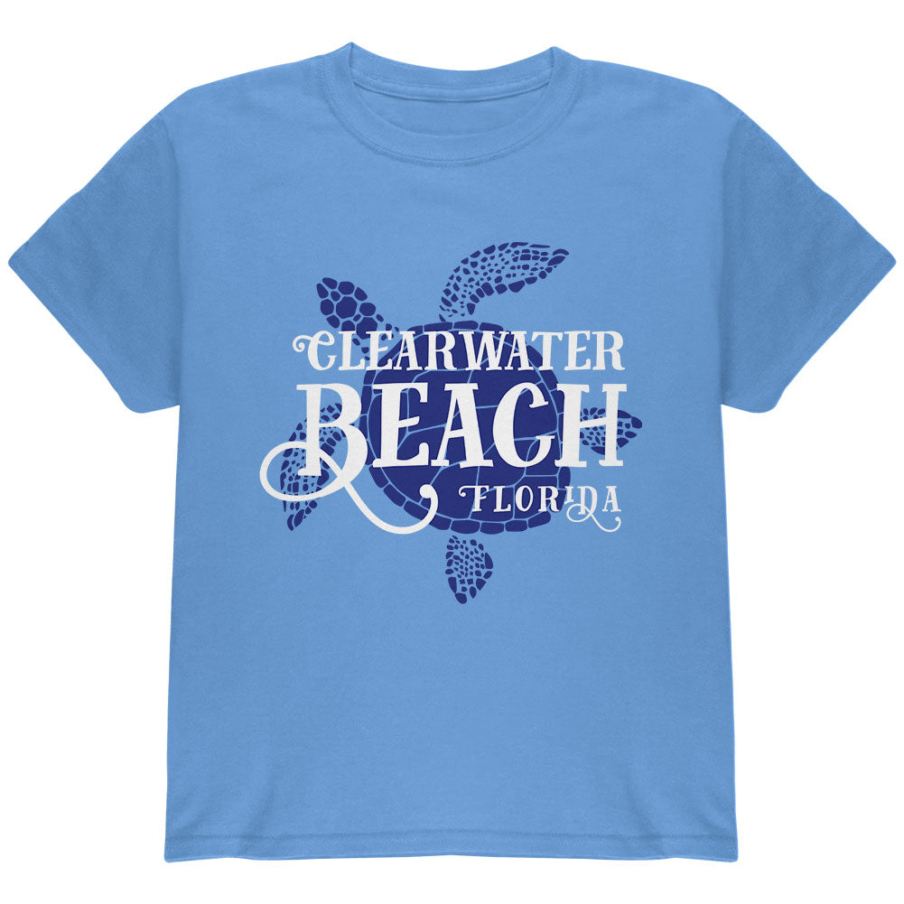 Summer Sun Sea Turtle Clearwater Beach Youth T Shirt Youth T-Shirts Old Glory YLG Carolina Blue