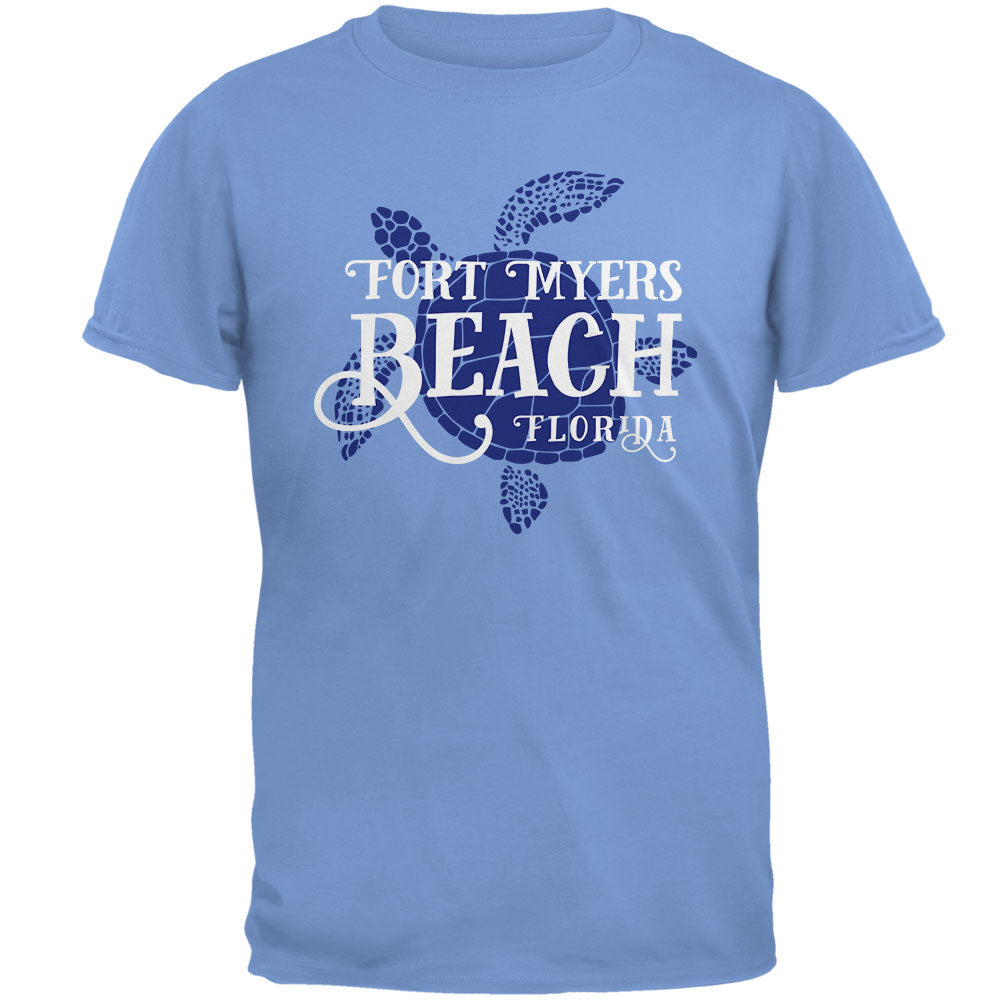 Summer Sun Sea Turtle Fort Myers Beach Mens T Shirt Men's T-Shirts Old Glory 2XL Carolina Blue