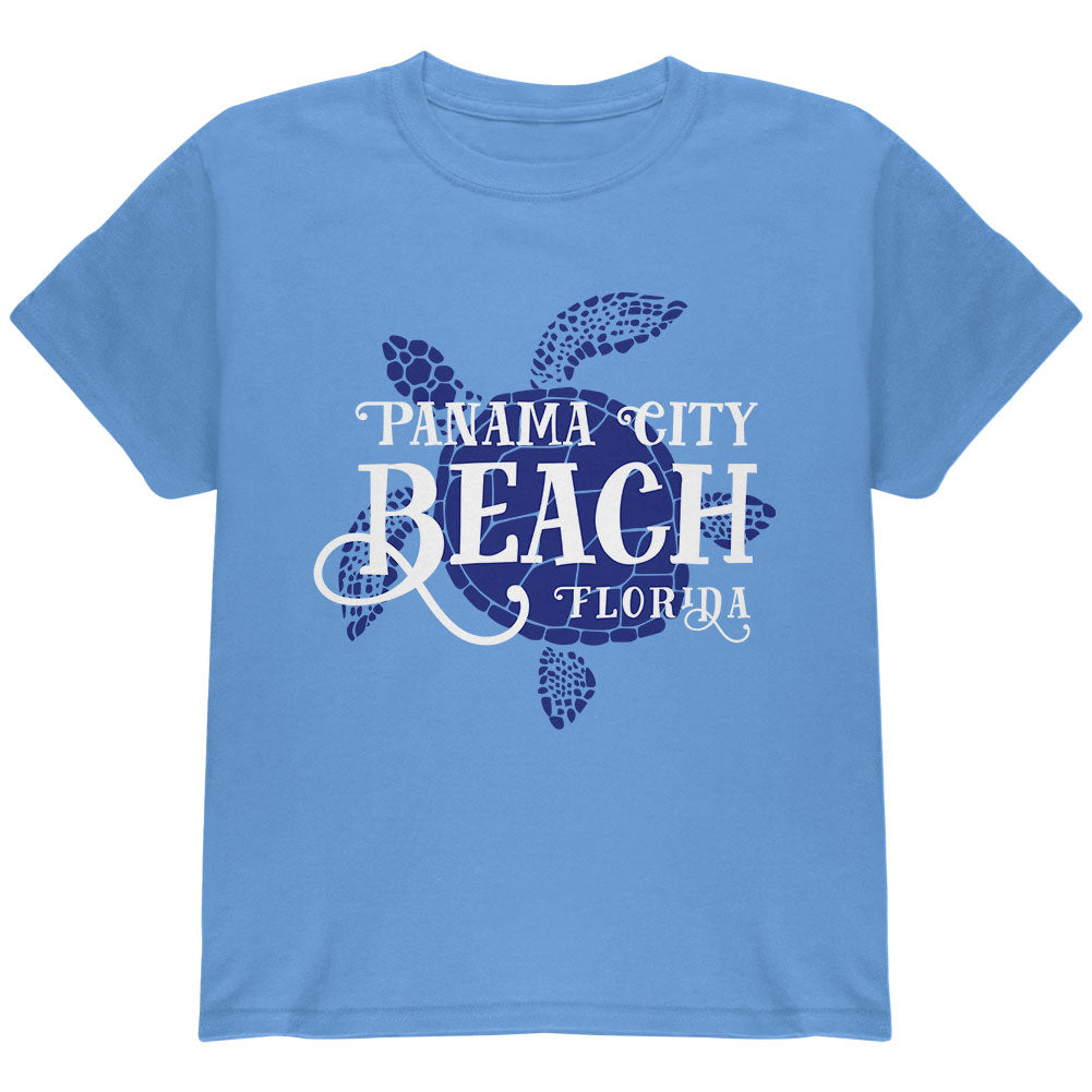 Summer Sun Sea Turtle Panama City Beach Youth T Shirt Youth T-Shirts Old Glory YLG Carolina Blue