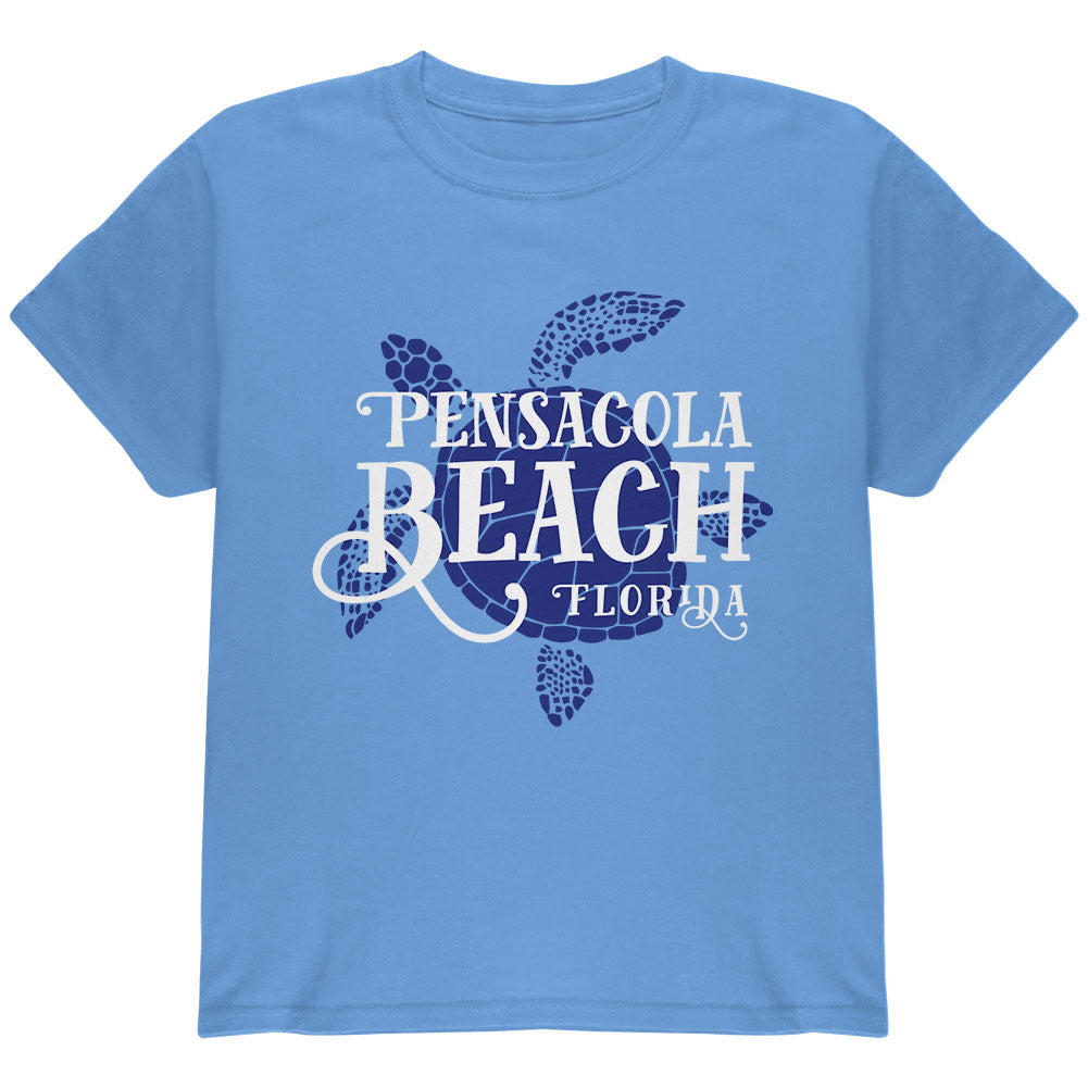 Summer Sun Sea Turtle Pensacola Beach Youth T Shirt Youth T-Shirts Old Glory YLG Carolina Blue