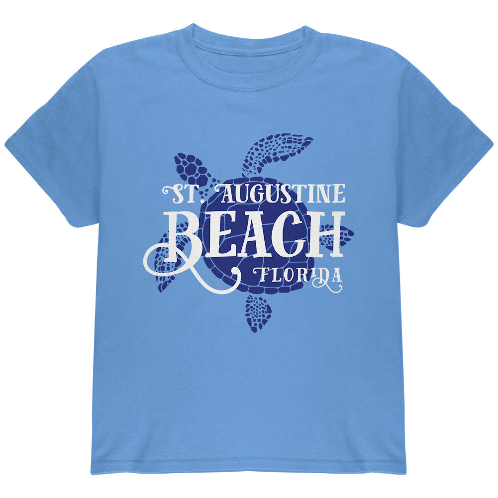 Summer Sun Sea Turtle St. Augustine Beach Youth T Shirt Youth T-Shirts Old Glory YLG Carolina Blue
