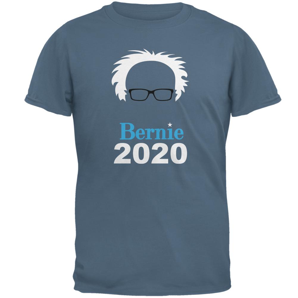 Election 2020 Bernie Sanders Hair Minimalist Mens T Shirt Men's T-Shirts Old Glory 2XL Indigo Blue