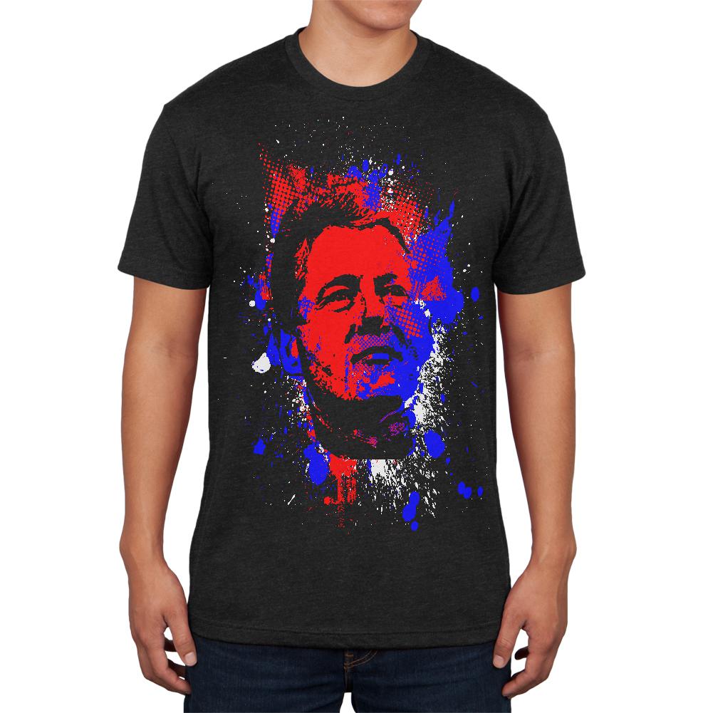 4th of July Patriotic President Clinton Silhouette Mens Soft T Shirt Men's T-Shirts Old Glory 2XL Vintage Black