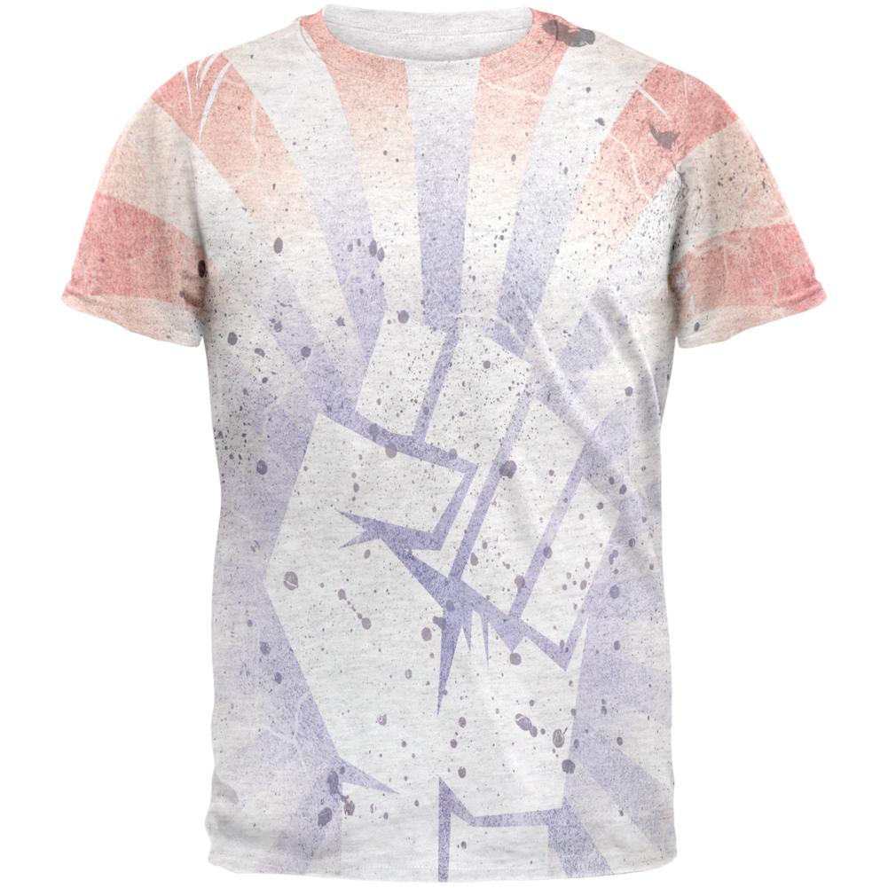 July 4th American Revolution Raised Fist Mens T Shirt Men's T-Shirts Old Glory 2XL Heather White