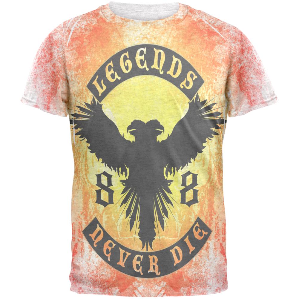 Legends Never Die Phoenix Fire Birthday Mens T Shirt Men's T-Shirts Old Glory 2XL White