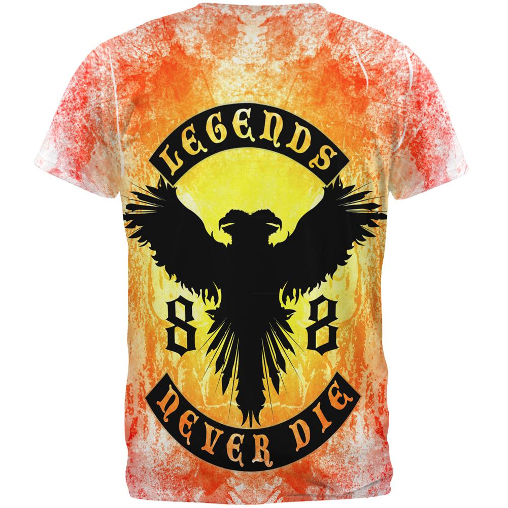 Legends Never Die Phoenix Fire Birthday All Over Mens T Shirt Men's T-Shirts Old Glory