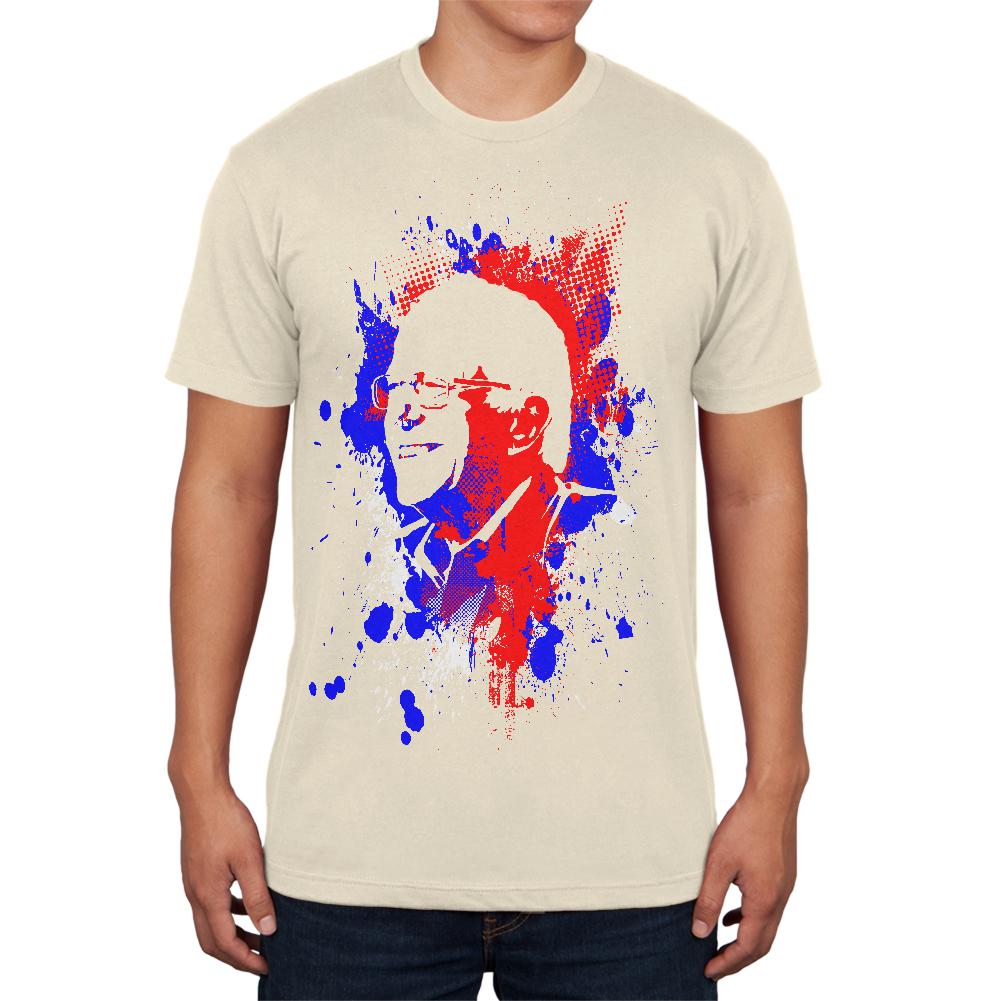 4th of July Patriotic Bernie Sanders Silhouette Juniors Soft T Shirt Juniors T-Shirts Old Glory LG Cream
