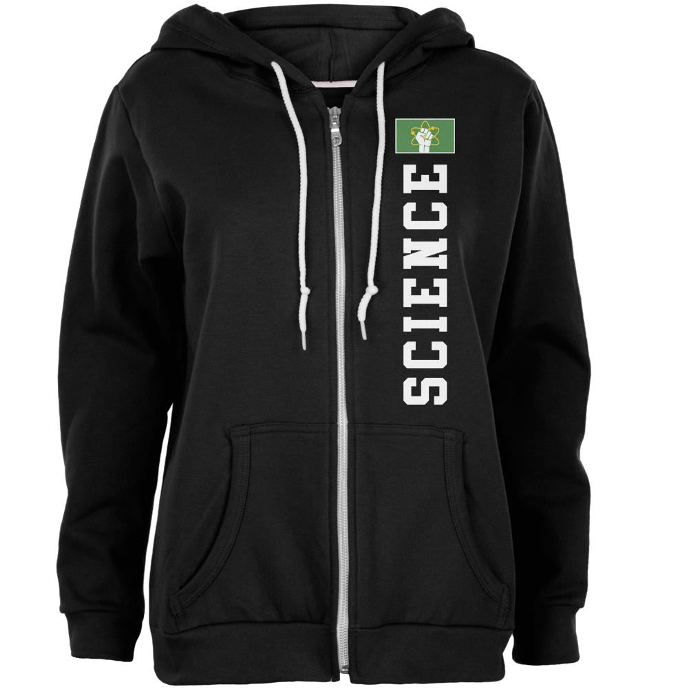 Science Major Scientist United Science Team Womens Full Zip Hoodie Women's Hoodies Old Glory 2XL Black