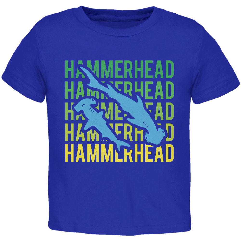 Hammerhead Shark Stacked Repeat Toddler T Shirt Toddler T-Shirts Old Glory 2T Royal