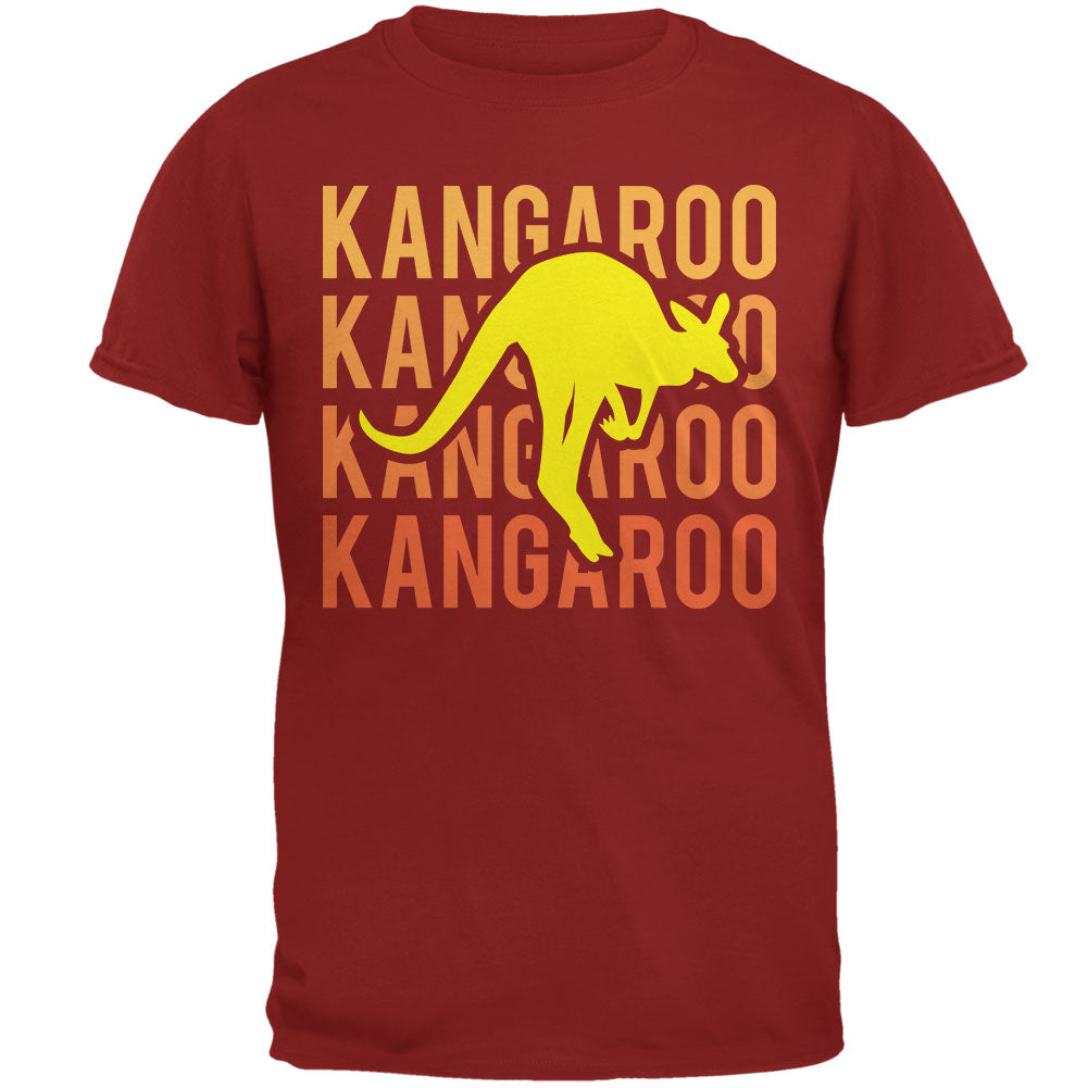 Kangaroo Stacked Repeat Mens T Shirt Men's T-Shirts Old Glory 2XL Cardinal Red