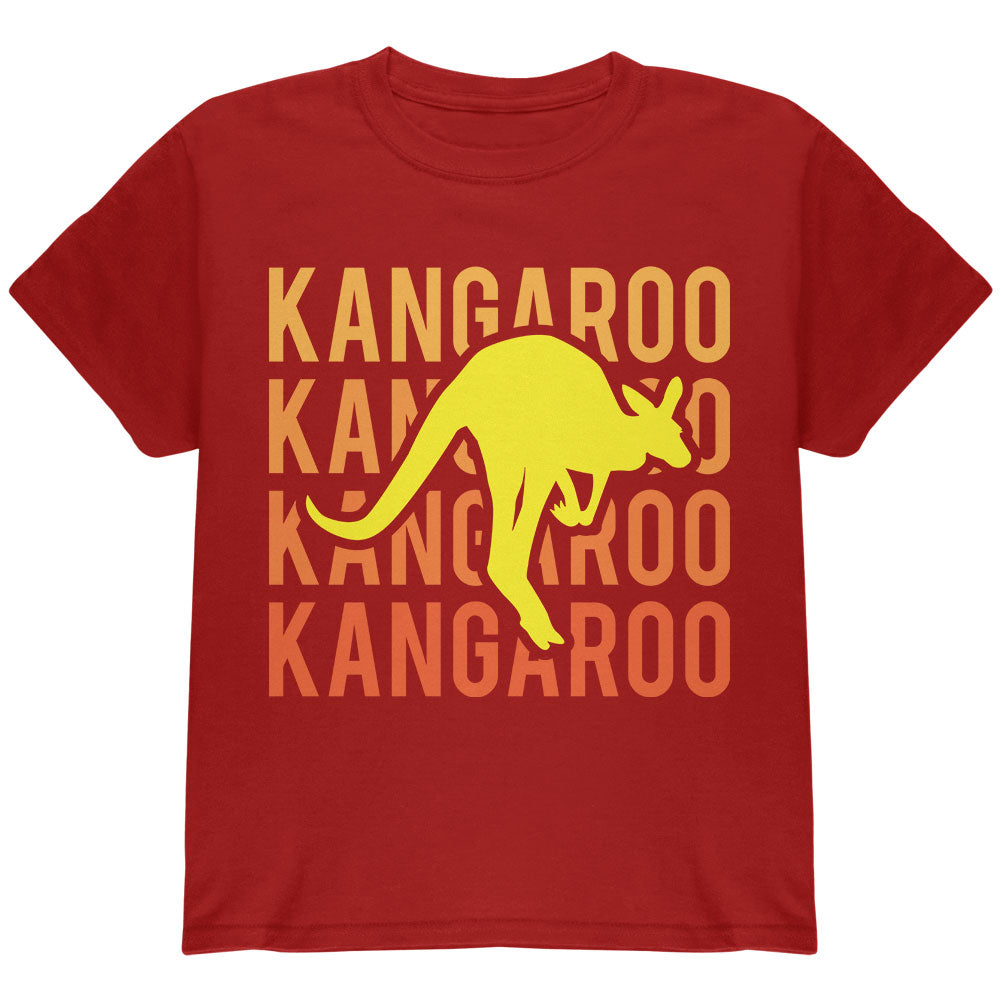 Kangaroo Stacked Repeat Youth T Shirt Youth T-Shirts Old Glory YLG Cardinal Red