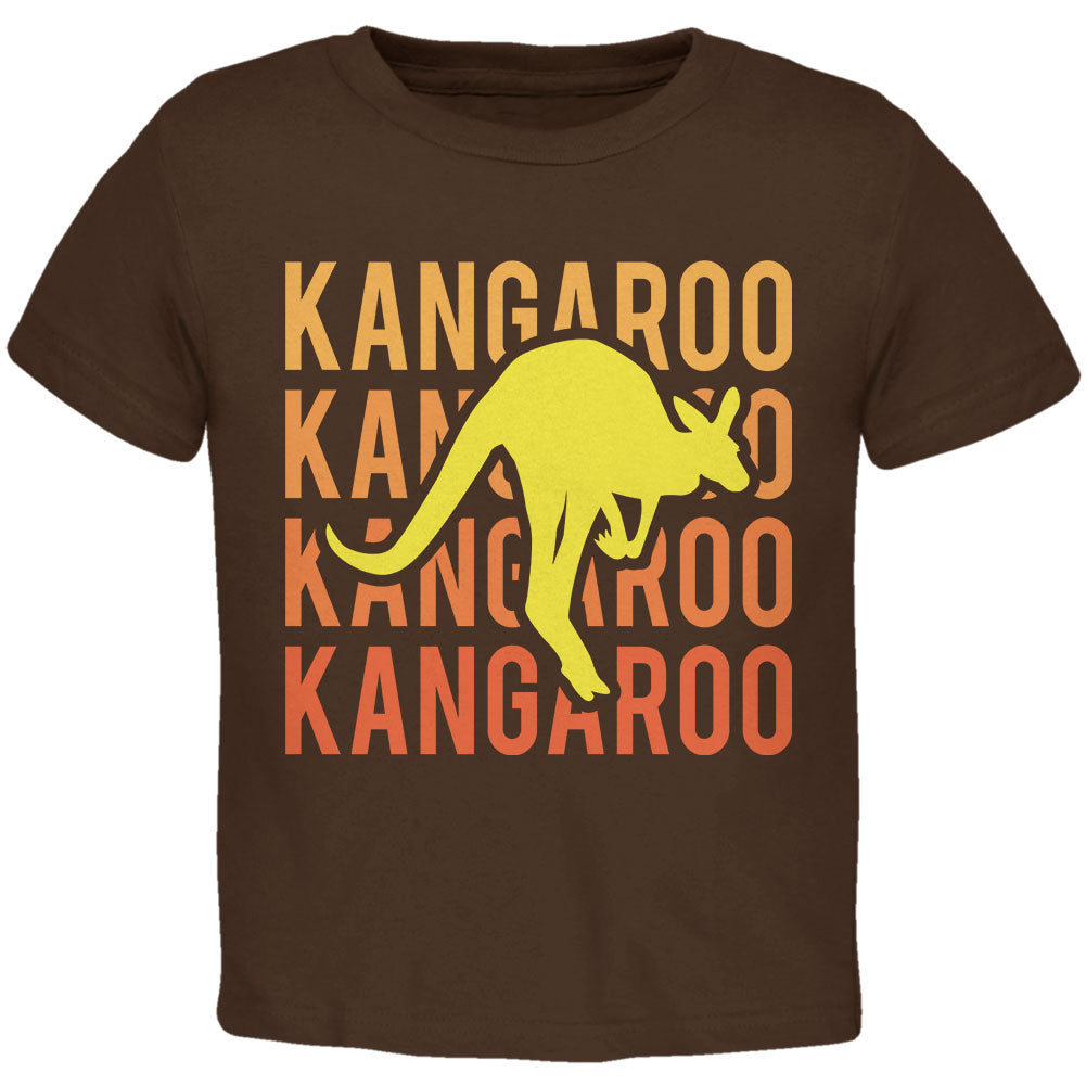 Kangaroo Stacked Repeat Toddler T Shirt Toddler T-Shirts Old Glory 2T Brown