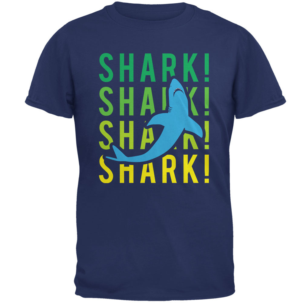 Shark Stacked Repeat Mens T Shirt Men's T-Shirts Old Glory 2XL Metro Blue