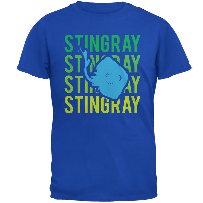 Stingray Ray Stacked Repeat Mens T Shirt Men's T-Shirts Old Glory 2XL Royal
