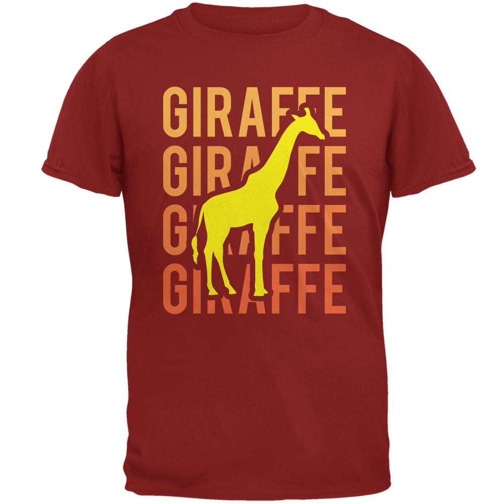 Giraffe Stacked Repeat Mens T Shirt Men's T-Shirts Old Glory 2XL Cardinal Red