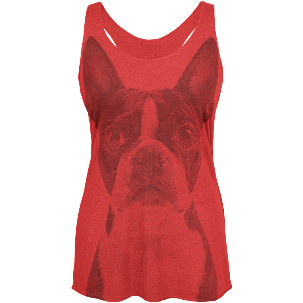 Boston Terrier Vintage Womens Soft Racerback Tank Top Women's Tank Tops Old Glory 2XL Red