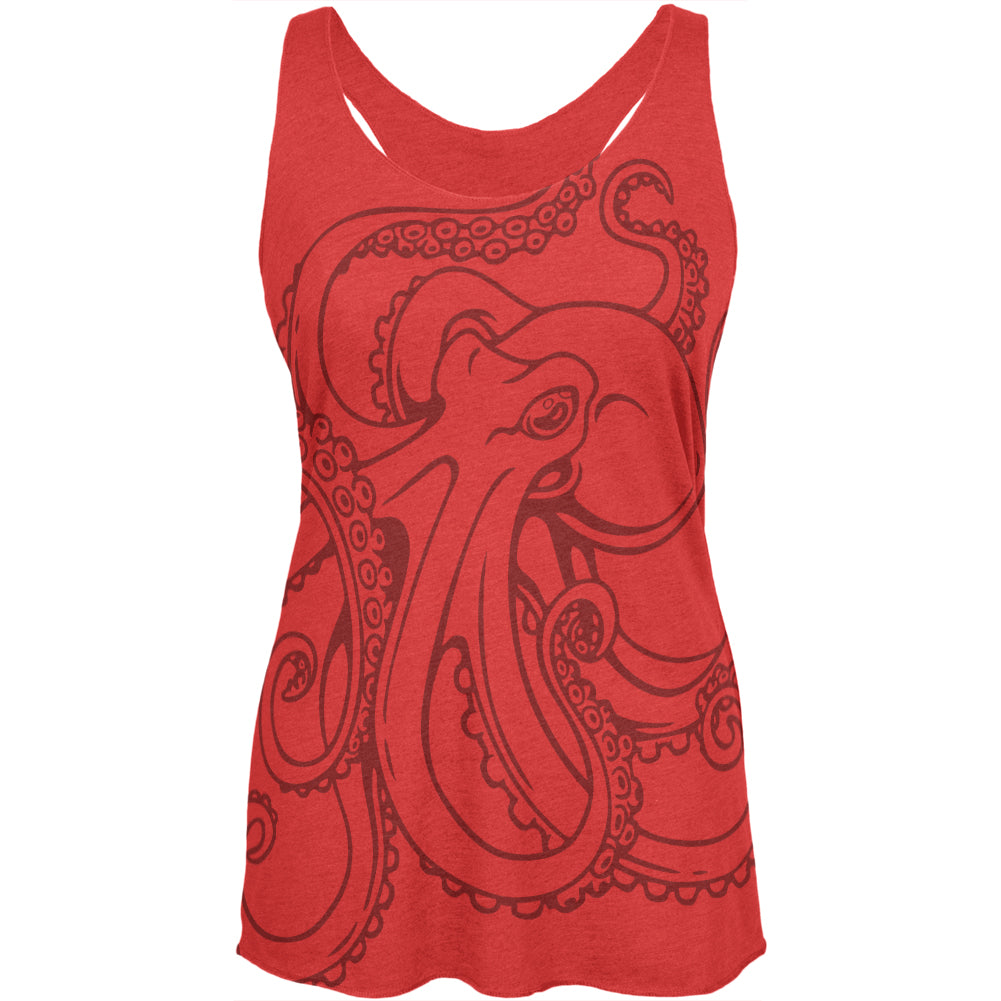Octopus Outline Womens Soft Racerback Tank Top Women's Tank Tops Old Glory 2XL Vintage Red